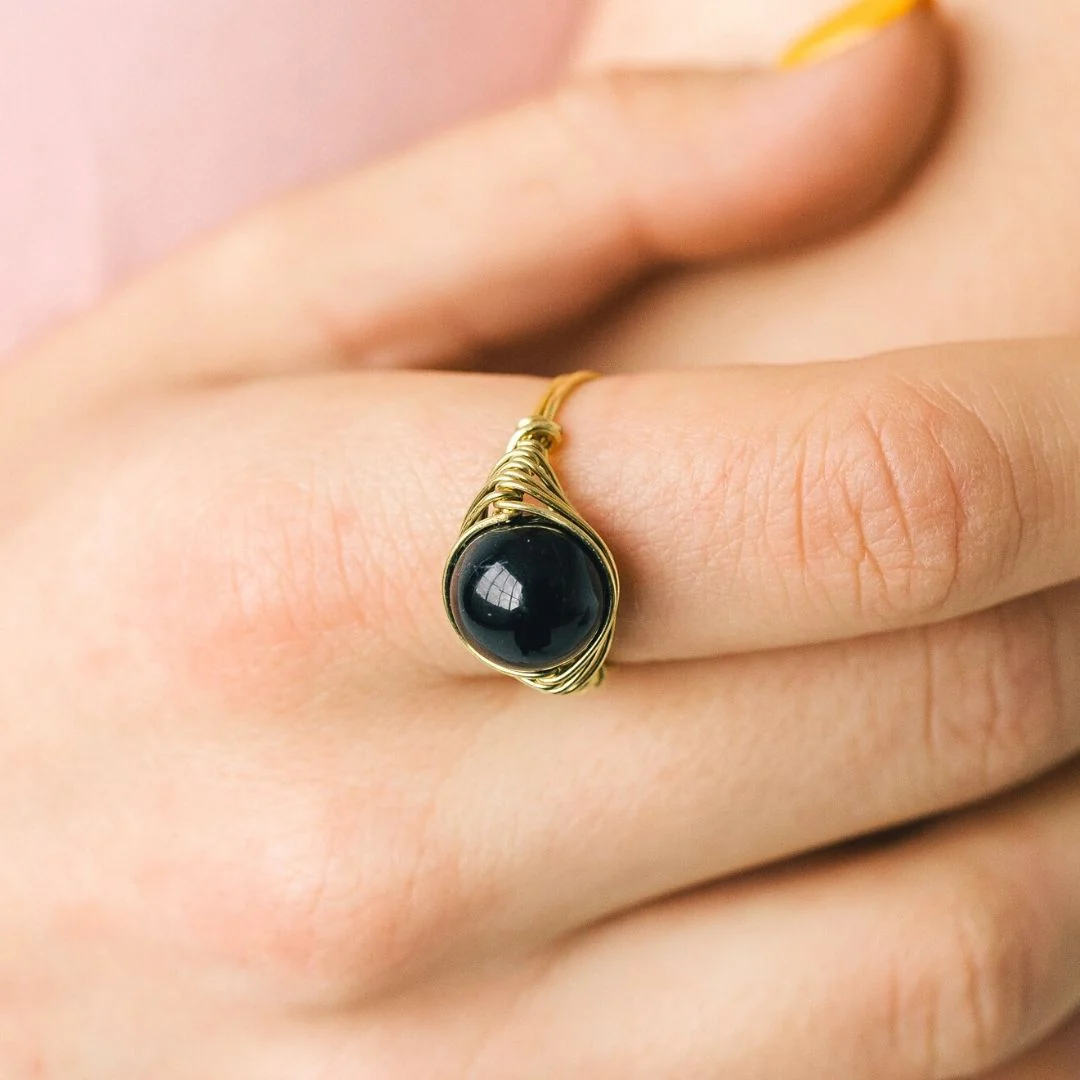 Natural Black Tourmaline Gemstone Ring - Image 4