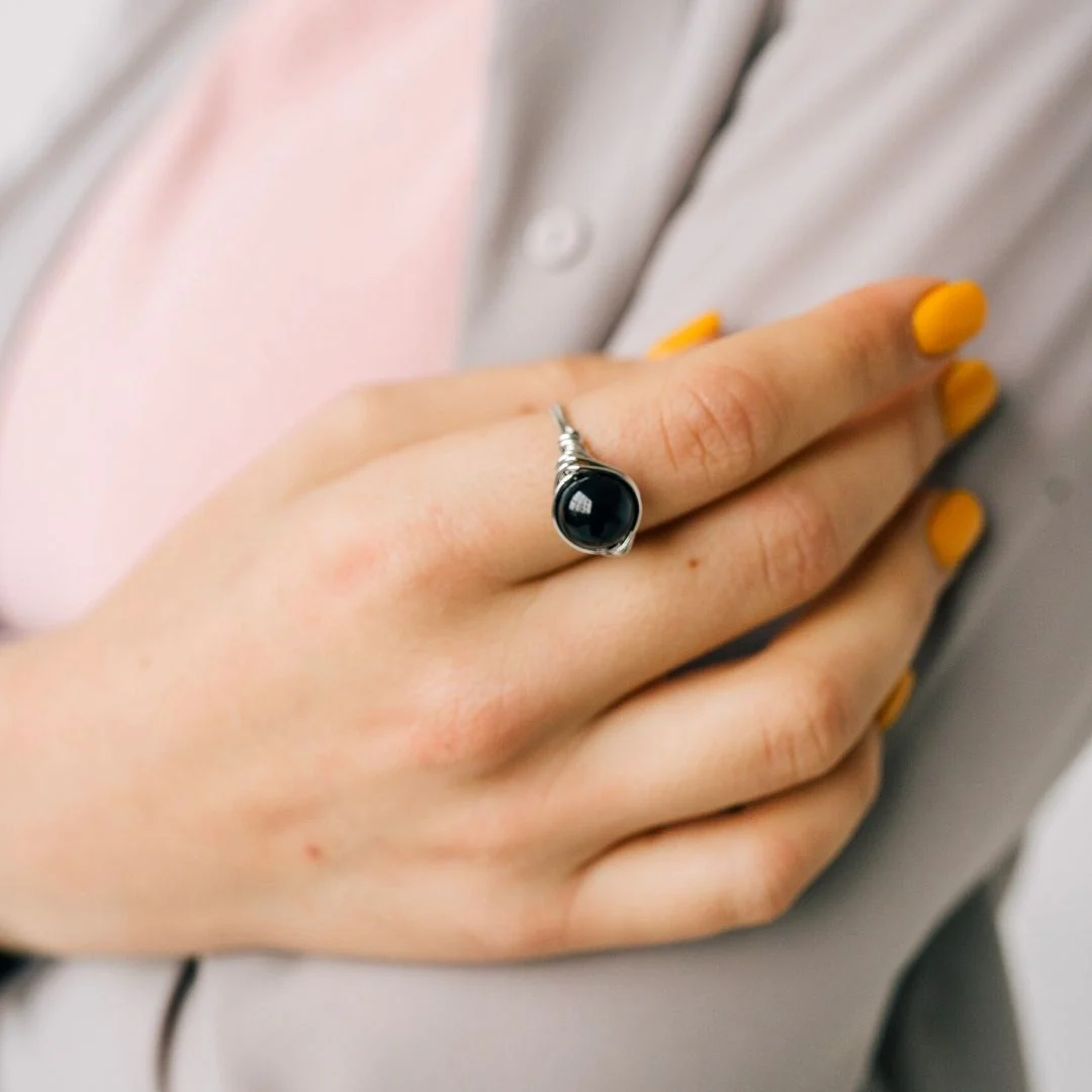 Natural Black Tourmaline Gemstone Ring - Image 5