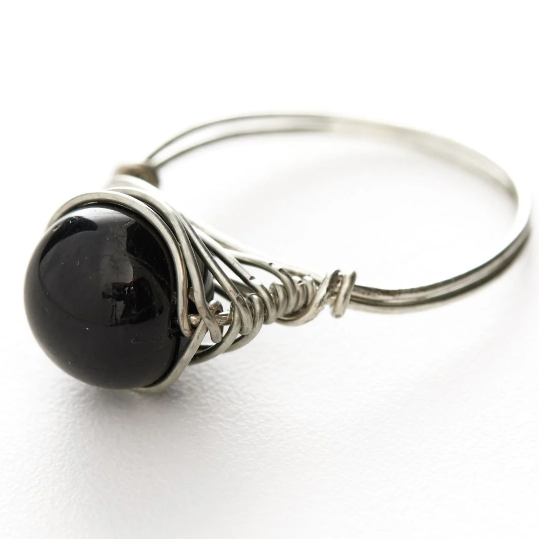 Natural Black Tourmaline Gemstone Ring - Image 8