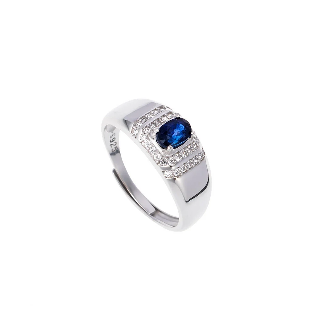 Natural Blue Sapphire Crystal Ring - Image 5