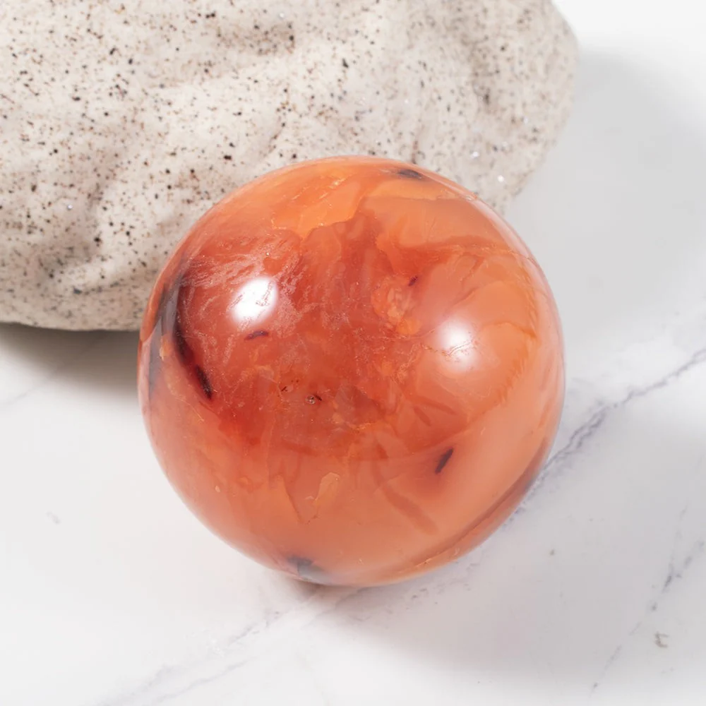 Natural Carnelian Stone Sphere - Image 3