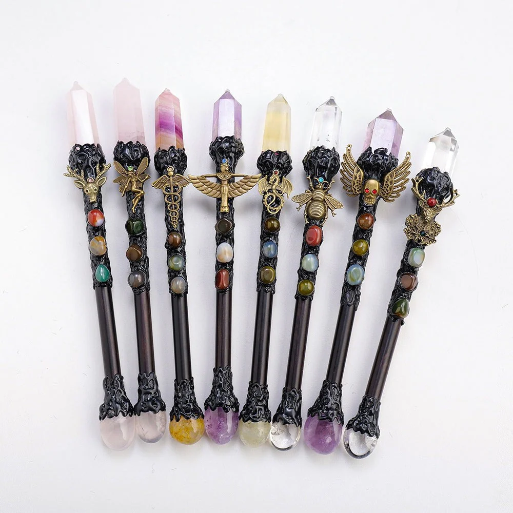 Natural Crystal Point Witchcraft Wand - Image 7