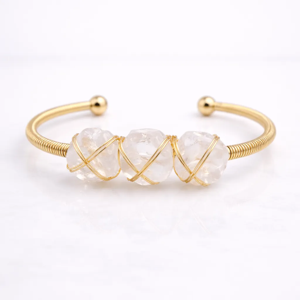 Natural Crystal Raw Stone Bracelet — Healing Energy in Every Bead - Image 10