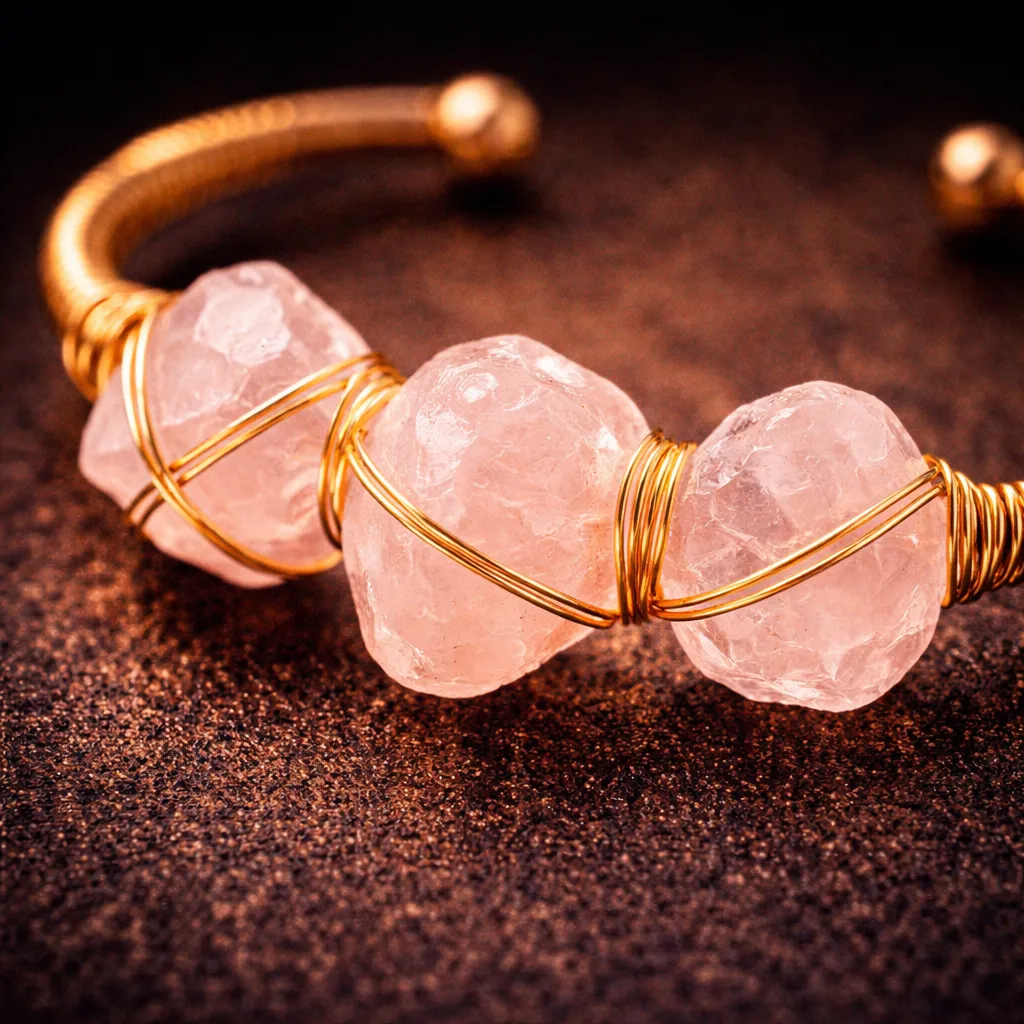 Natural Crystal Raw Stone Bracelet — Healing Energy in Every Bead - Image 3