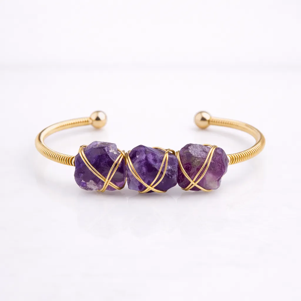 Natural Crystal Raw Stone Bracelet — Healing Energy in Every Bead - Image 8