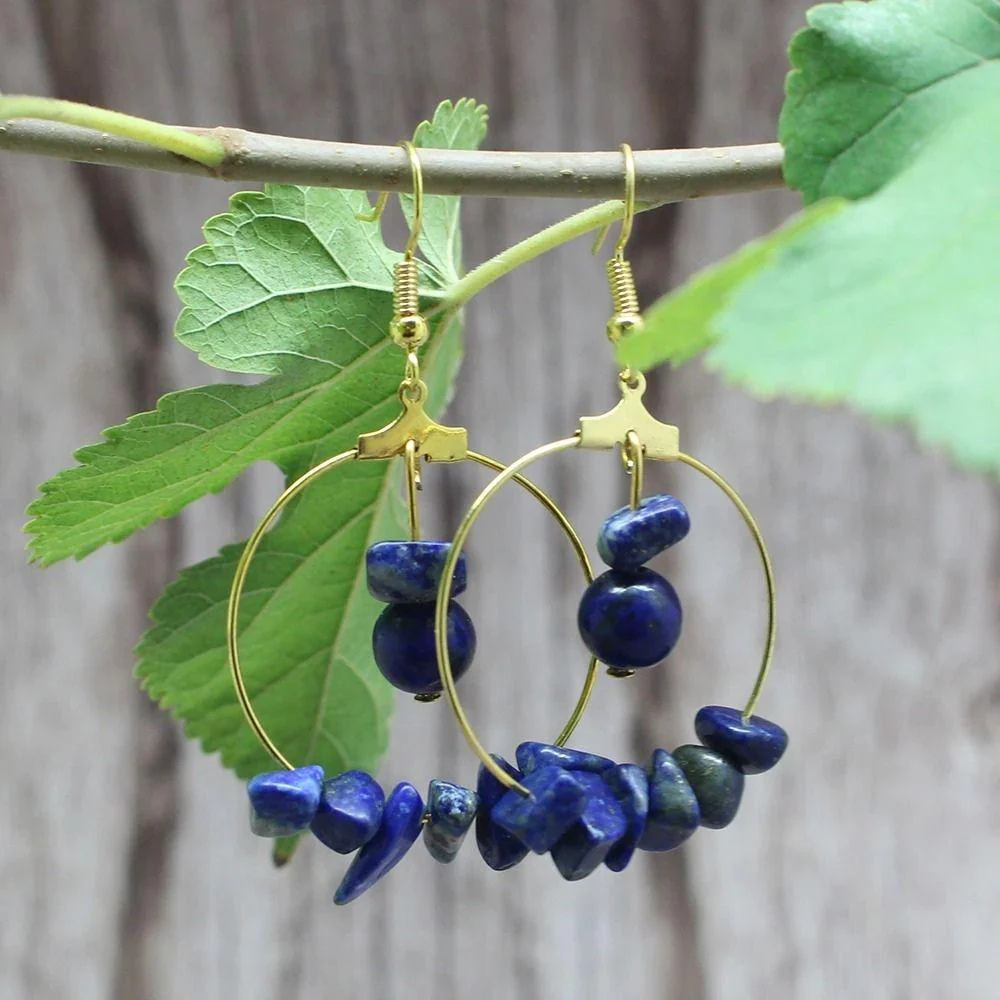 Natural Crystal Stone Drop Earrings - Image 13