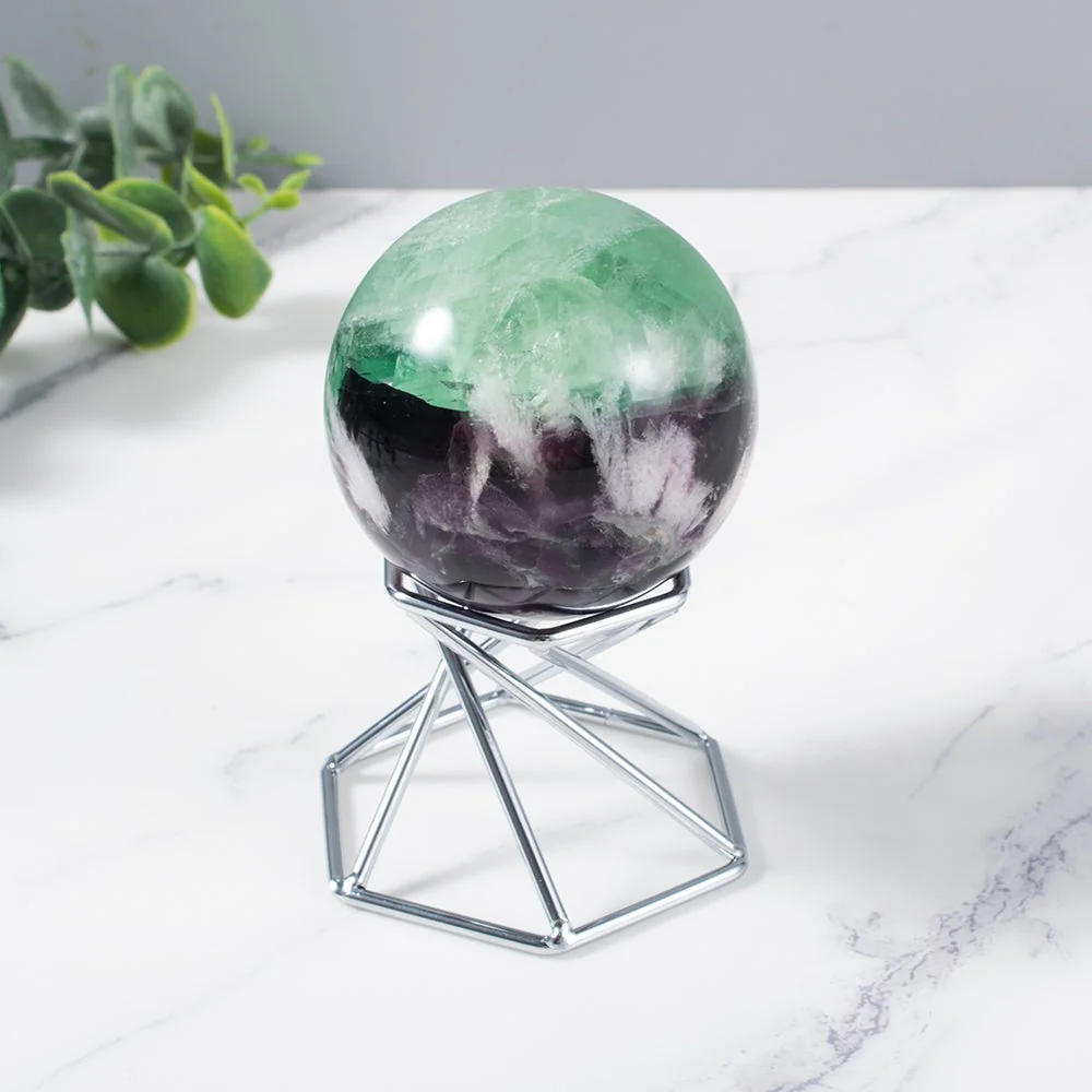 Natural Feather Fluorite Crystal Sphere - Image 3