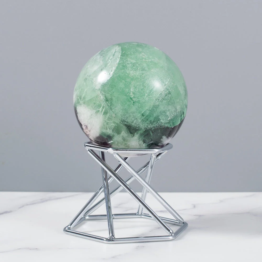 Natural Feather Fluorite Crystal Sphere - Image 4