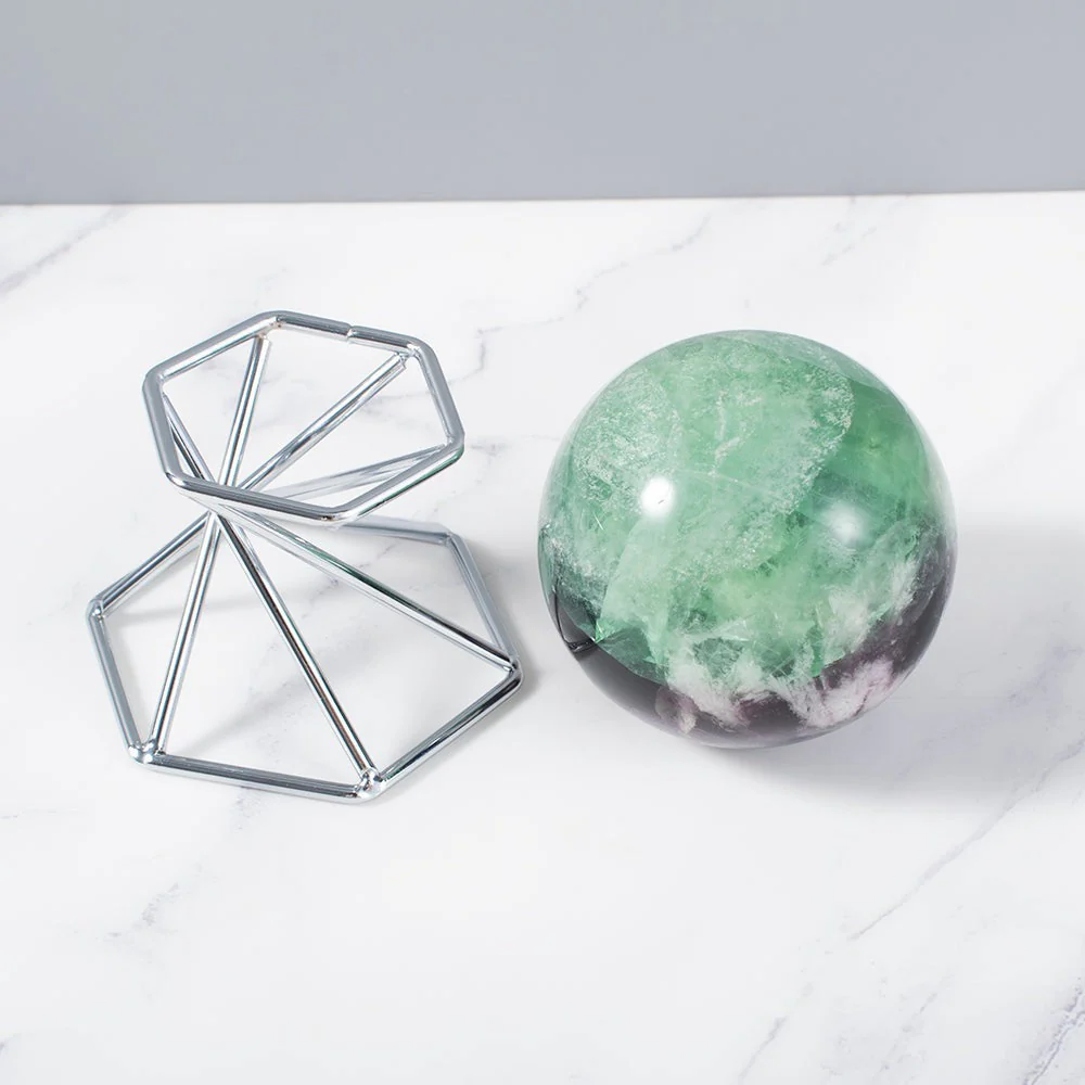 Natural Feather Fluorite Crystal Sphere - Image 5