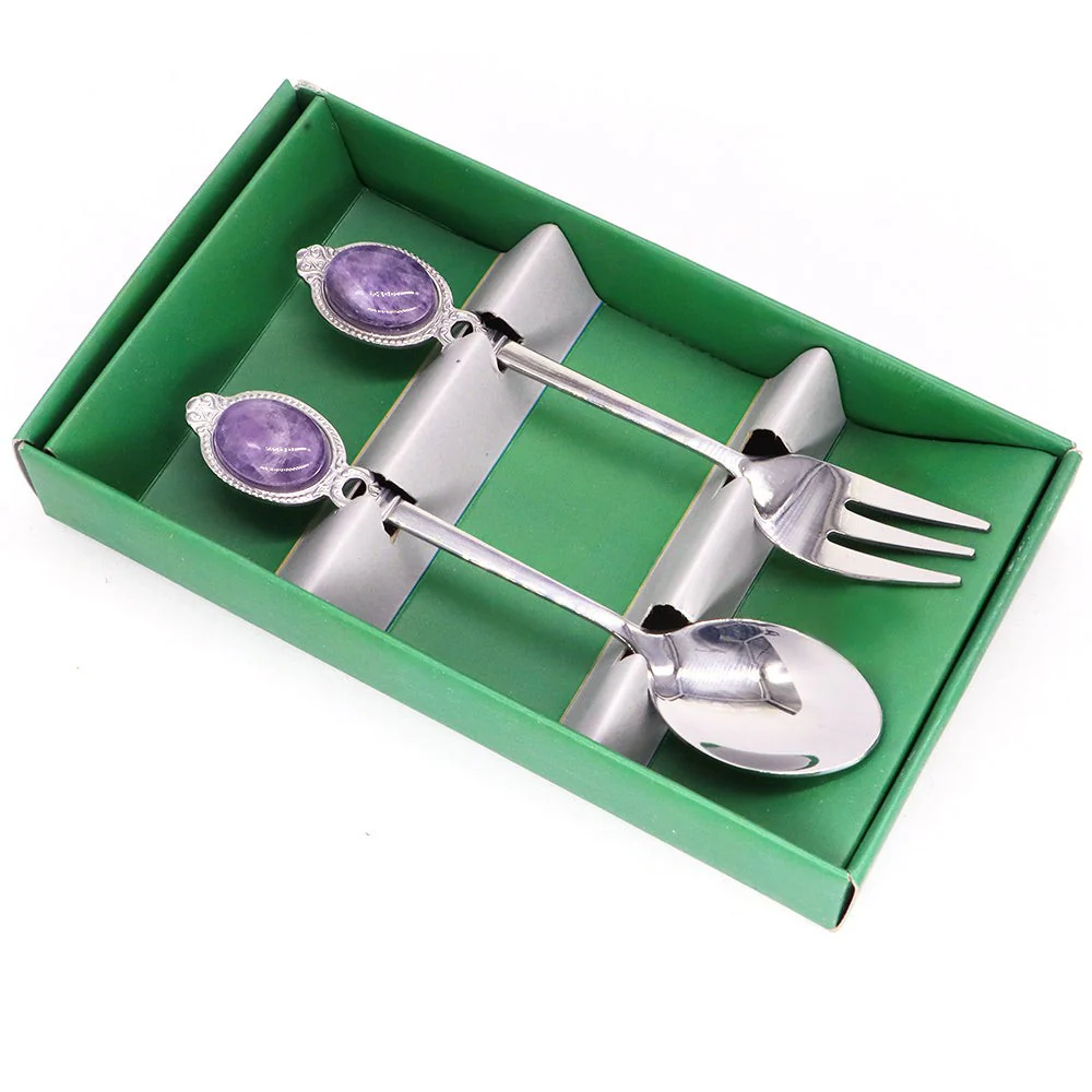Natural Gemstone Dessert Tableware Set - Image 6