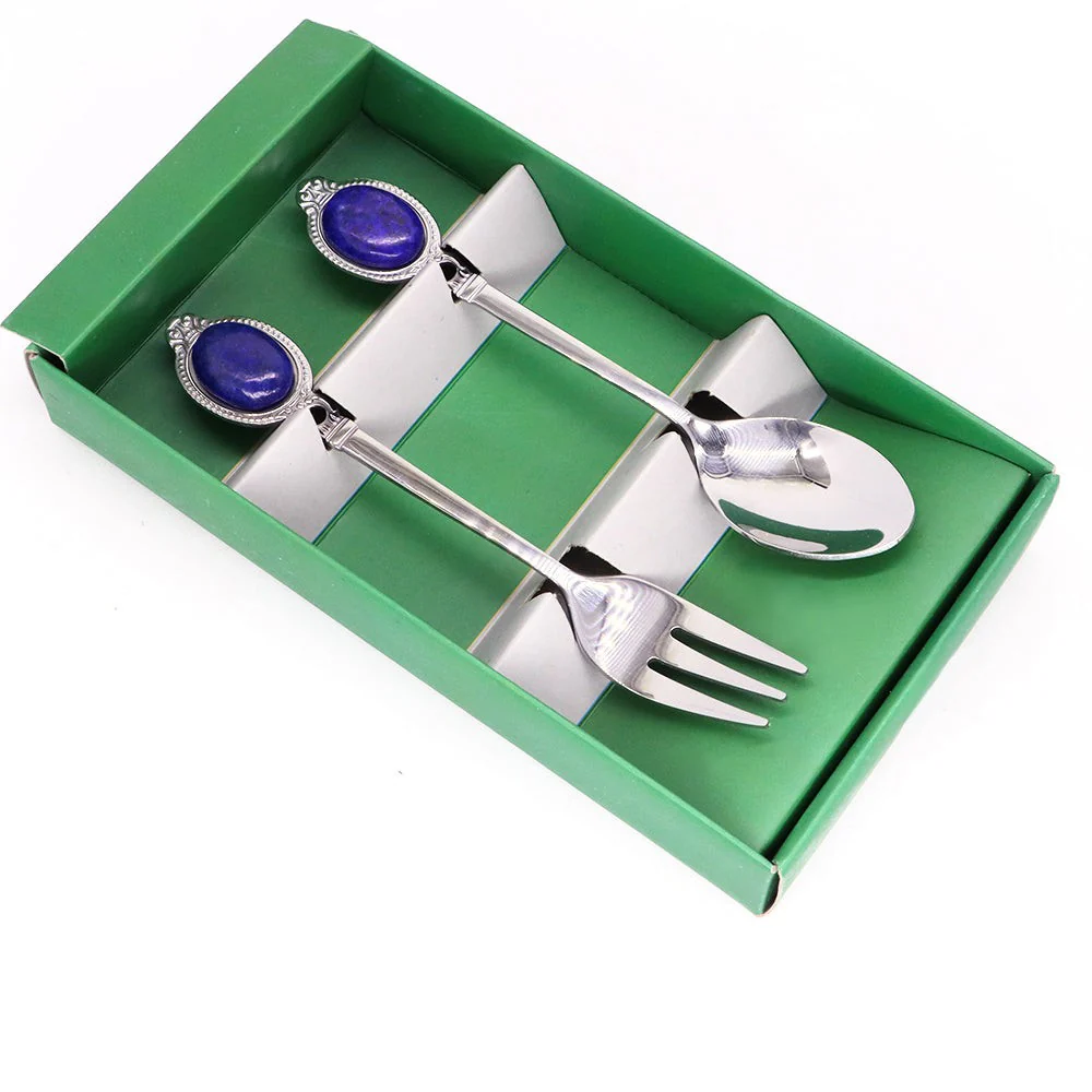 Natural Gemstone Dessert Tableware Set - Image 9