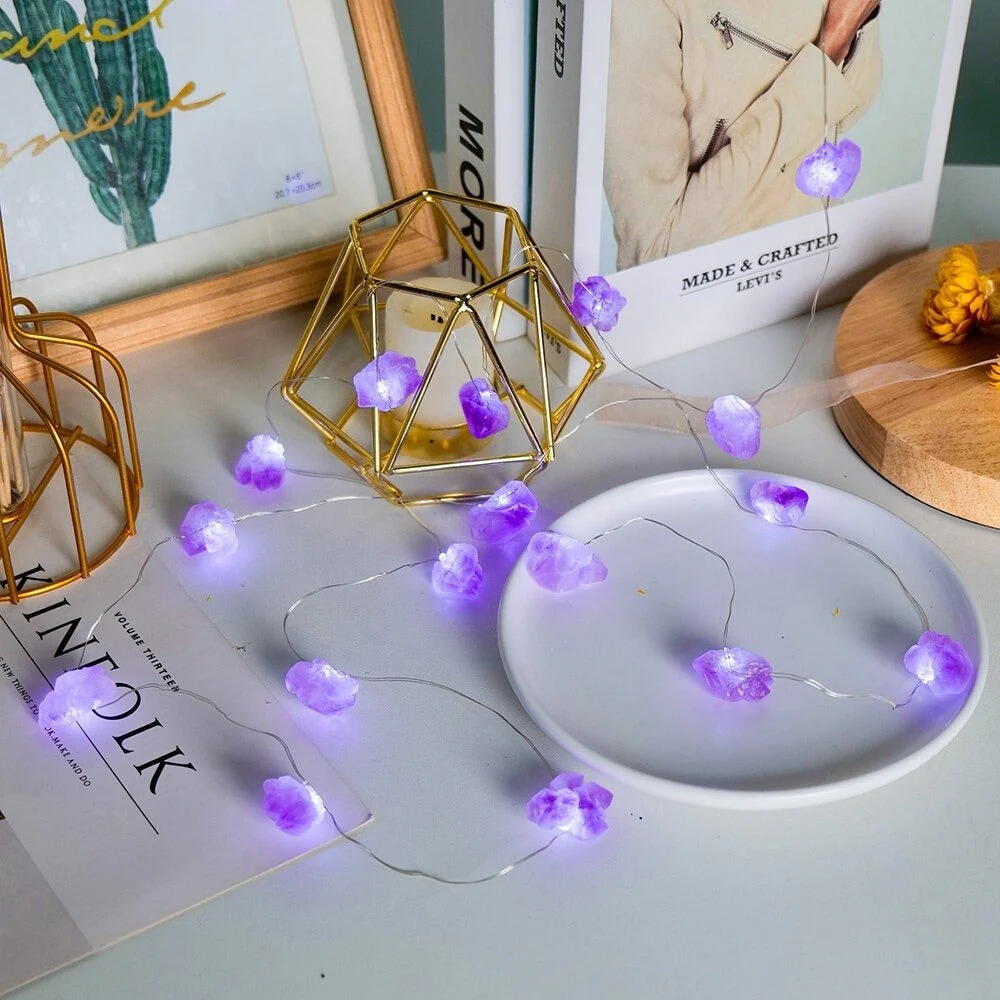 Natural Gemstone Festive String Light Decoration - Image 3