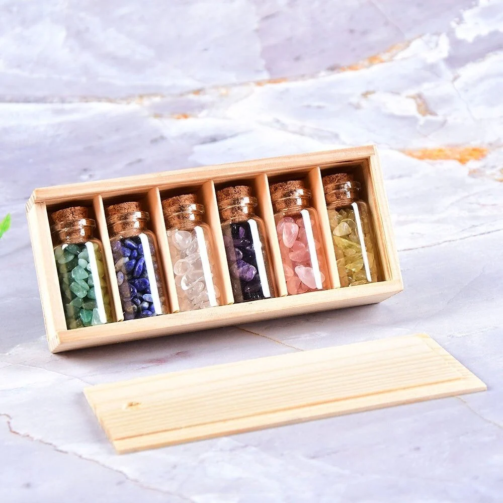 Natural Gemstone Glass Bottle Decor Set - Image 2