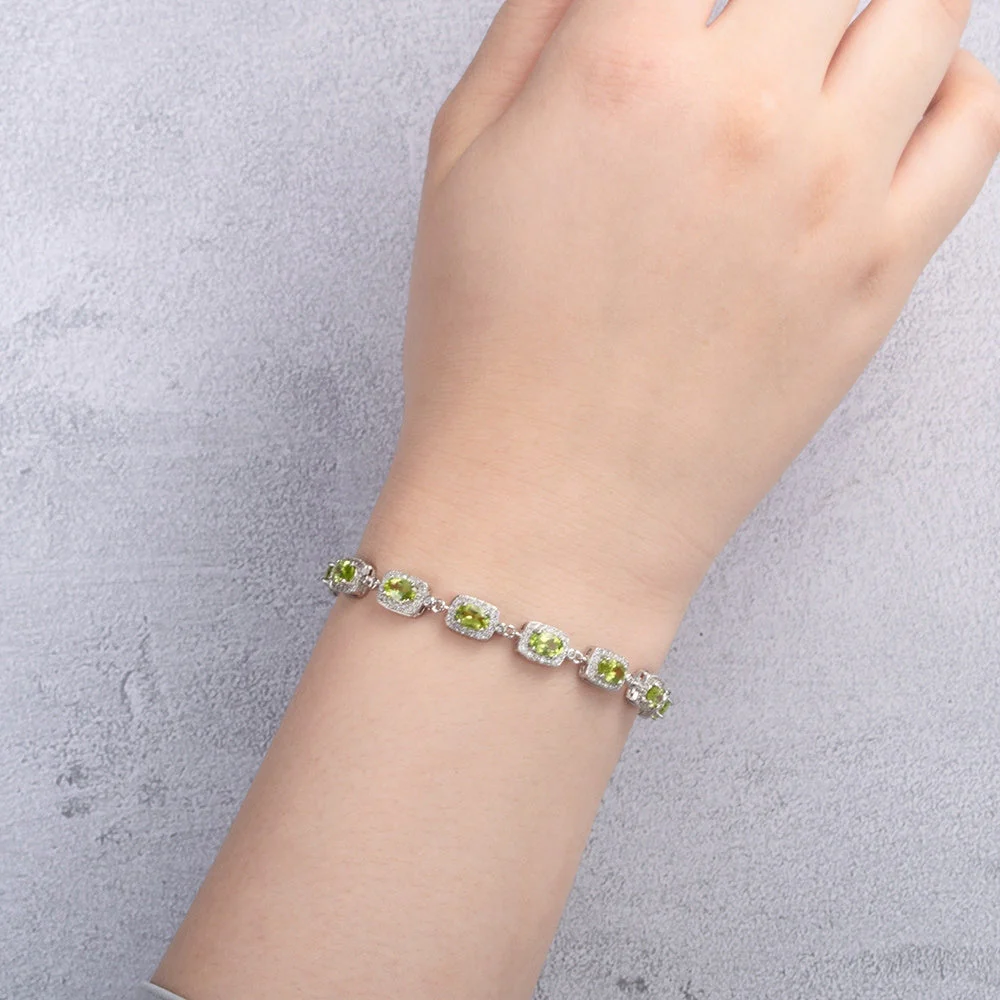 Natural Peridot Stone Bracelet - Image 4
