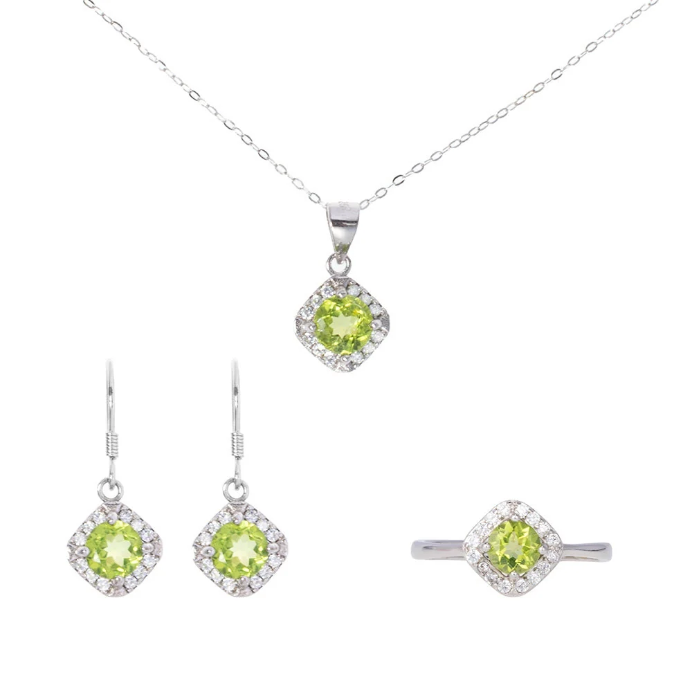 Natural Peridot Stone Jewelry Set - Image 6