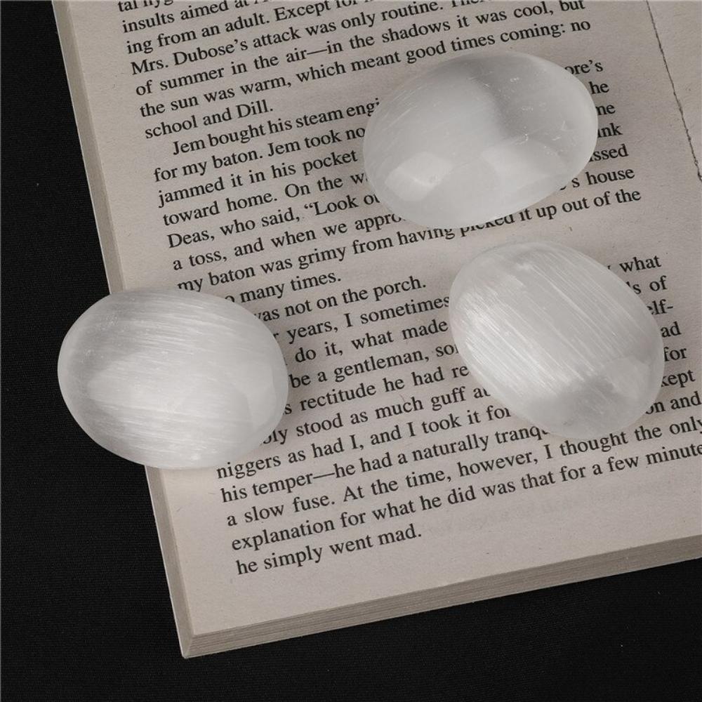 Natural Selenite Palm Stone - Image 3