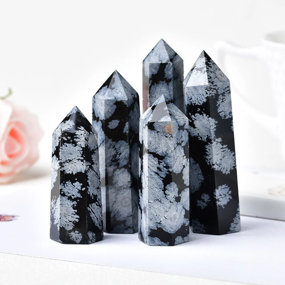 Natural Snowflake Obsidian Crystal Point - Image 4