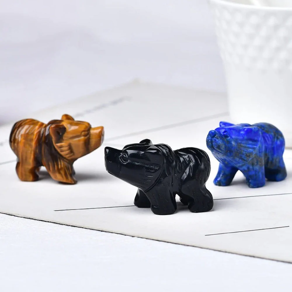 Natural Stone Bear Figurine - Image 3