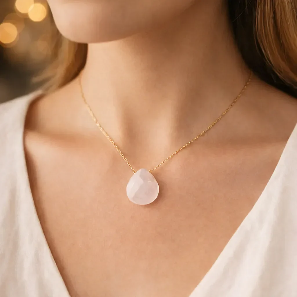Natural Stone Water Drop Pendant — Embrace Serenity and Strength - Image 2