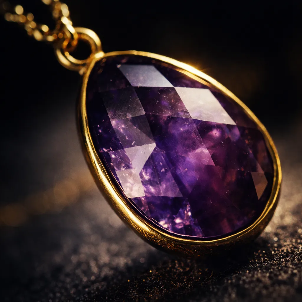 Natural Stone Wrapped Faceted Water Drop Pendant — Capture the Essence of Healing Energy - Image 2