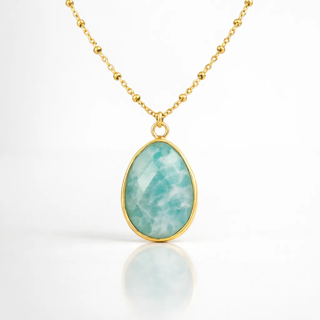 Natural Stone Wrapped Faceted Water Drop Pendant — Capture the Essence of Healing Energy - Image 5