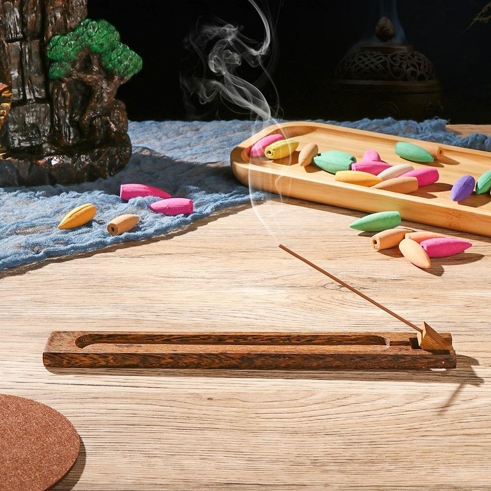 Natural Wooden Incense Sticks Holder - Image 3