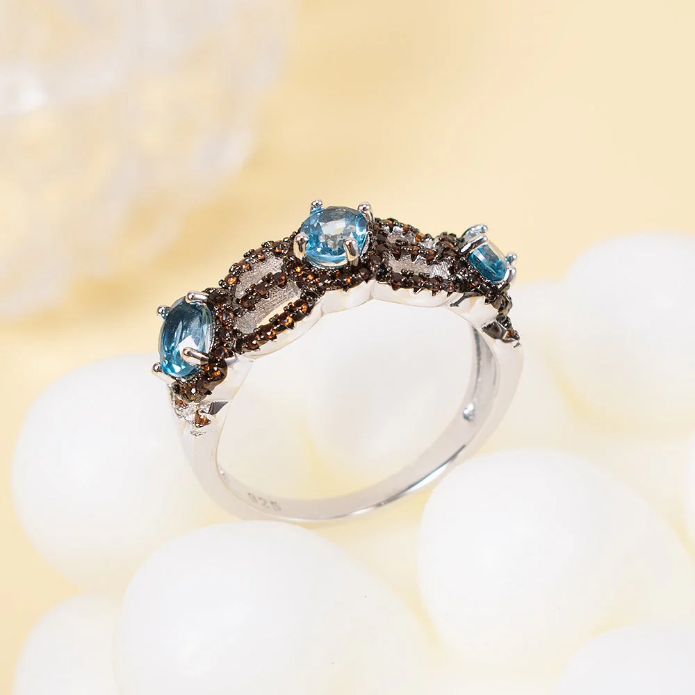 Navy Blue Topaz Ring - Image 2