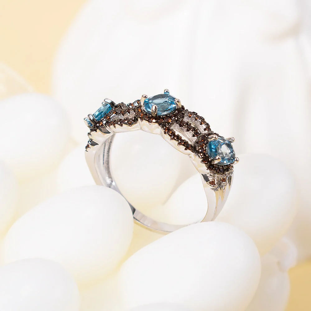 Navy Blue Topaz Ring - Image 3