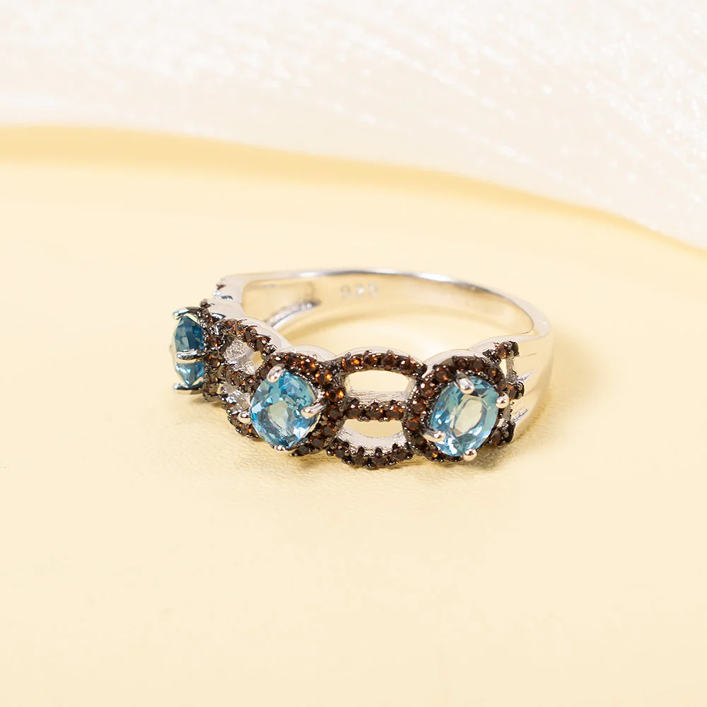 Navy Blue Topaz Ring - Image 5