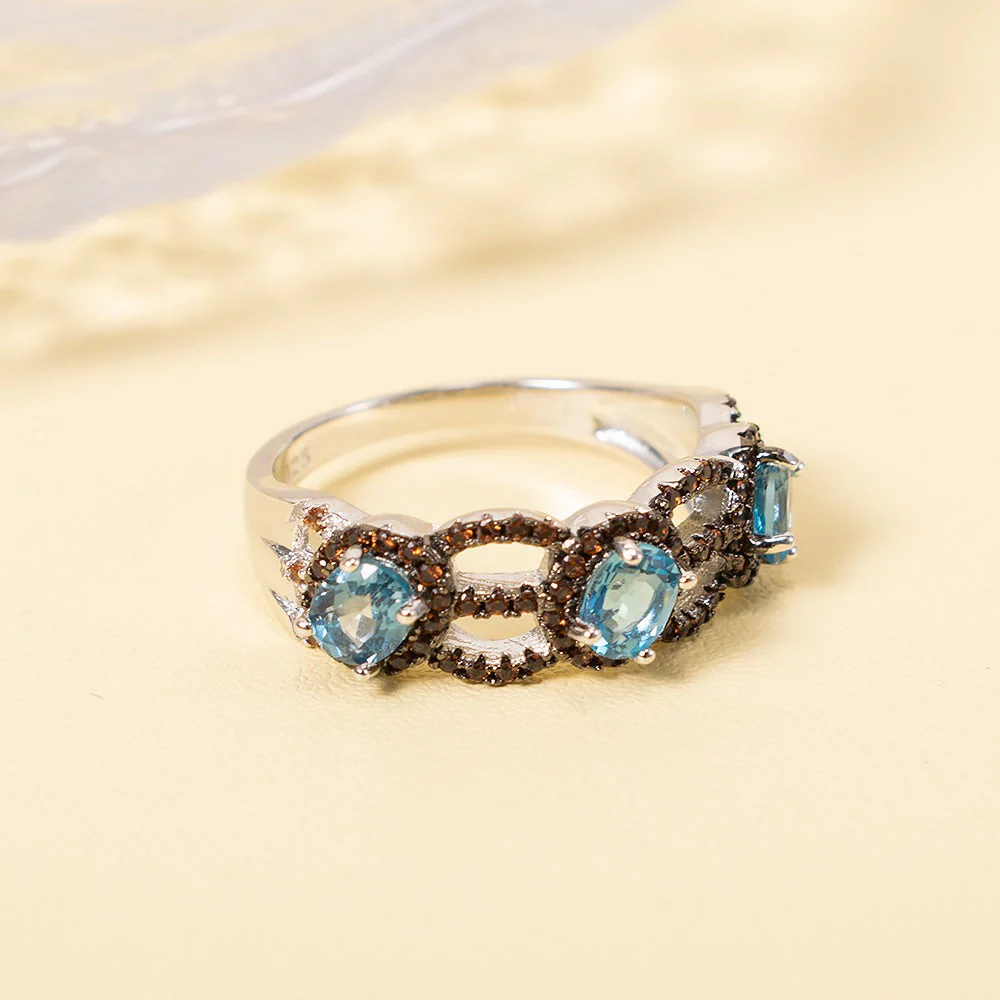 Navy Blue Topaz Ring - Image 6