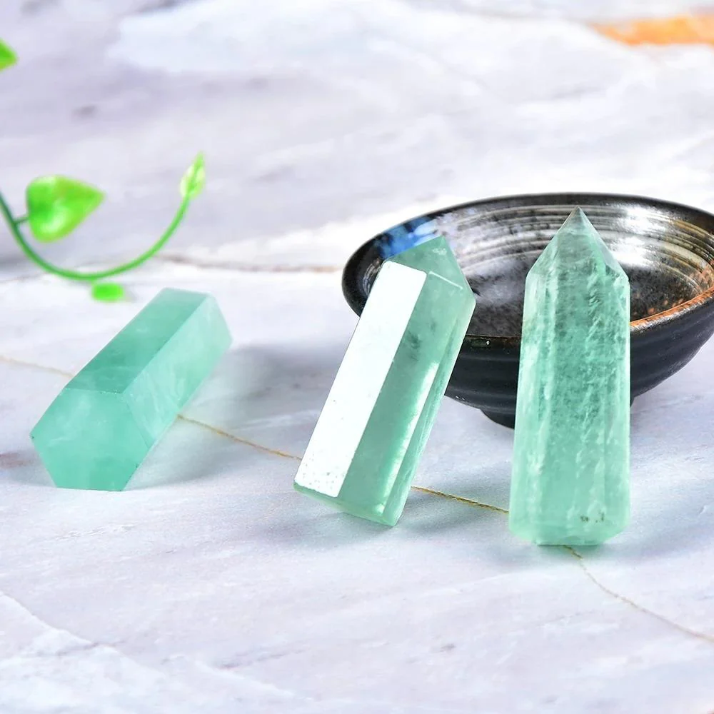 Obelisk Green Fluorite Crystal Wand