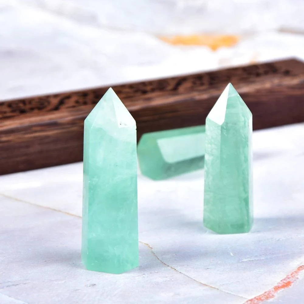 Obelisk Green Fluorite Crystal Wand - Image 2