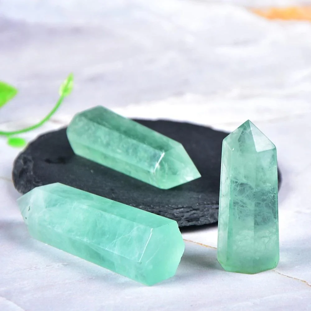 Obelisk Green Fluorite Crystal Wand - Image 6