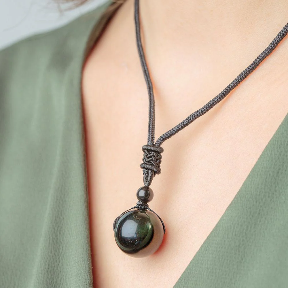 Obsidian Stone Necklace - Image 3