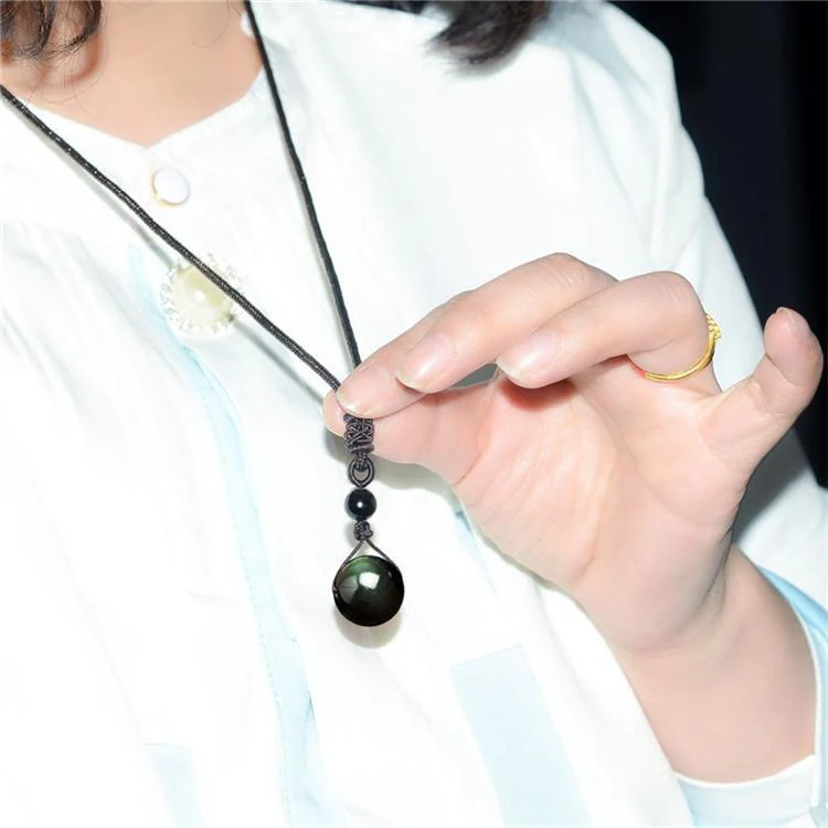 Obsidian Stone Necklace - Image 4