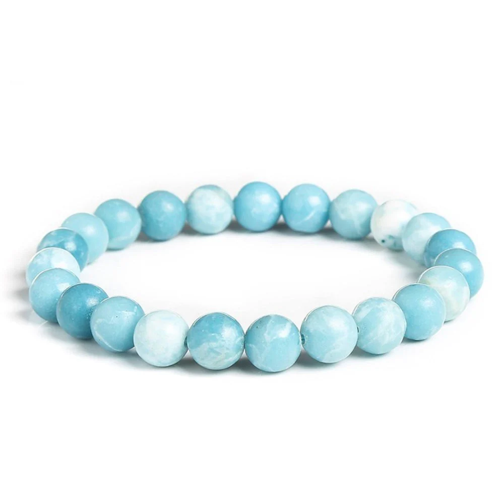 Oceanic Blue Larimar Bead Bracelet - Image 4
