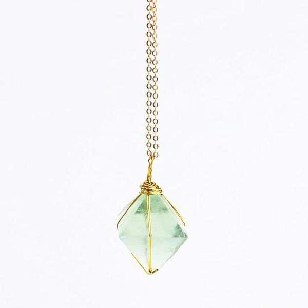 Octahedron Green Fluorite Necklace - Image 3