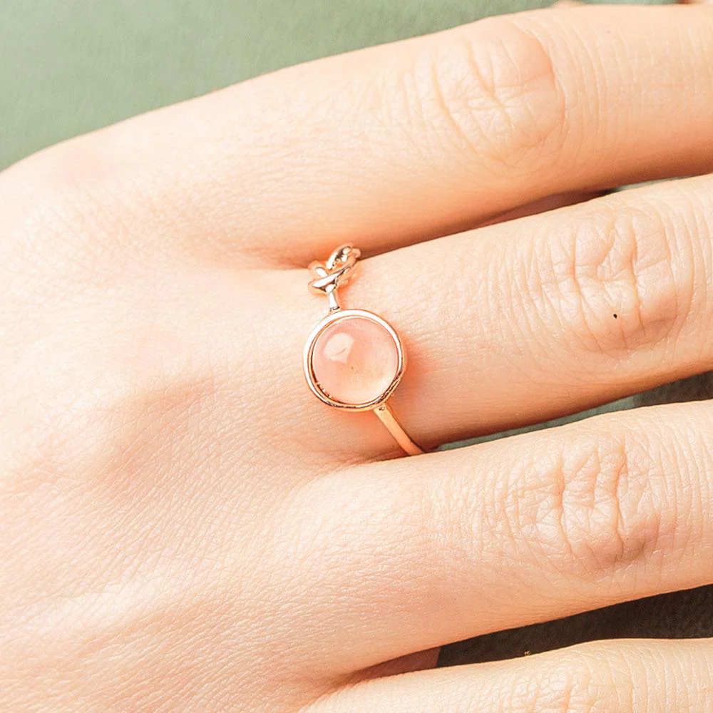 Pink Moonstone Crystal Ring - Image 3