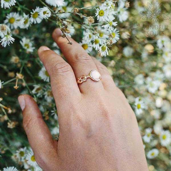 Pink Moonstone Crystal Ring - Image 4