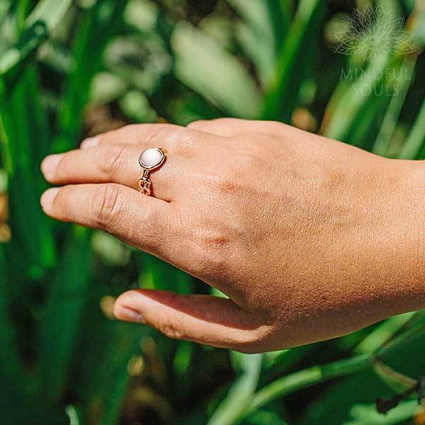 Pink Moonstone Crystal Ring - Image 5