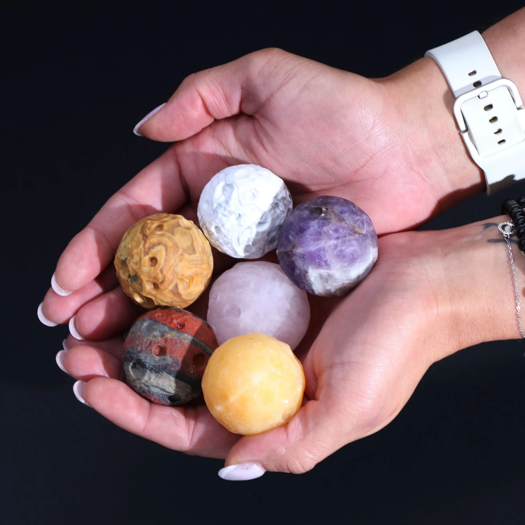 Planet Gemstones on Sola Goldstone Stand – Celestial Energy - Image 5