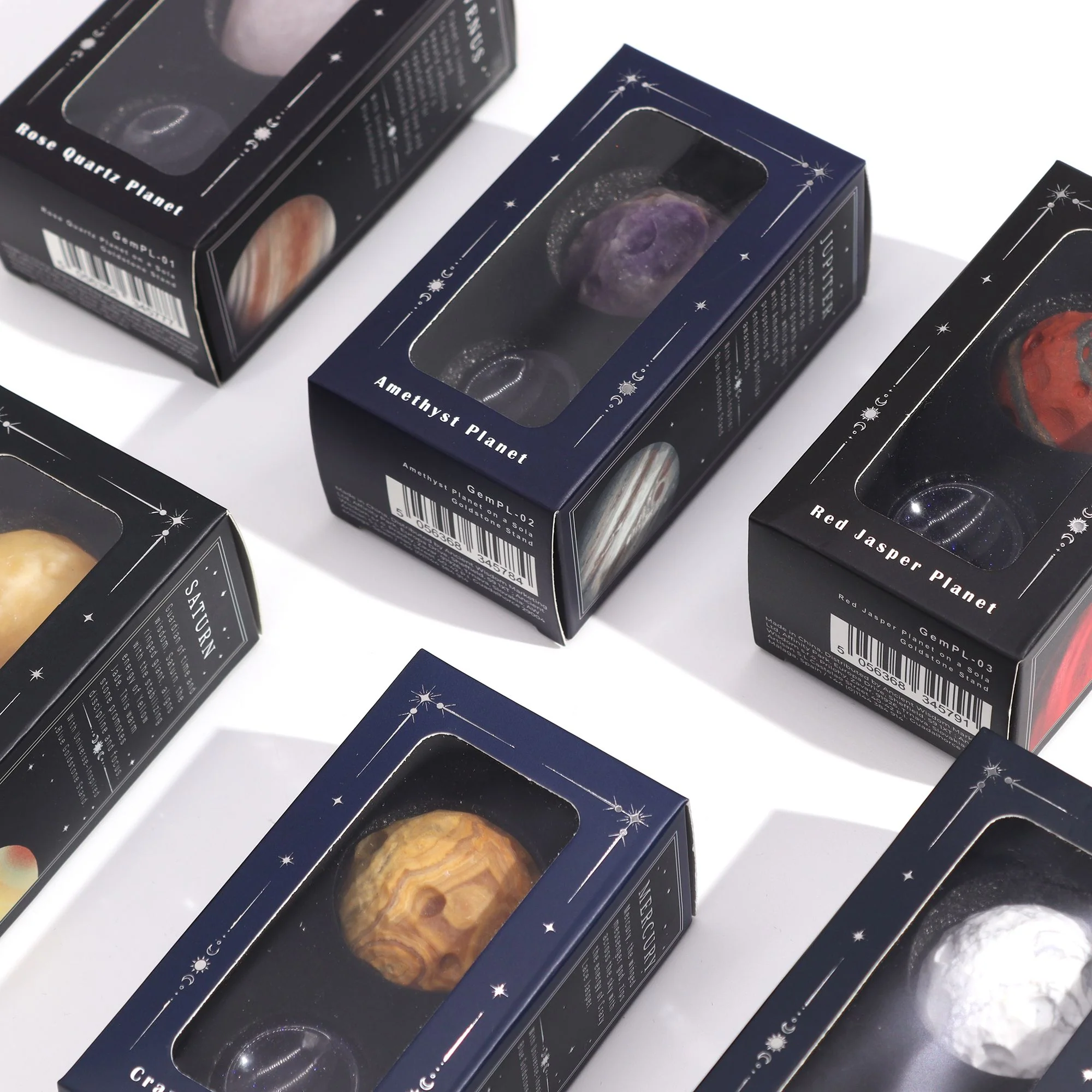 Planet Gemstones on Sola Goldstone Stand – Celestial Energy - Image 6