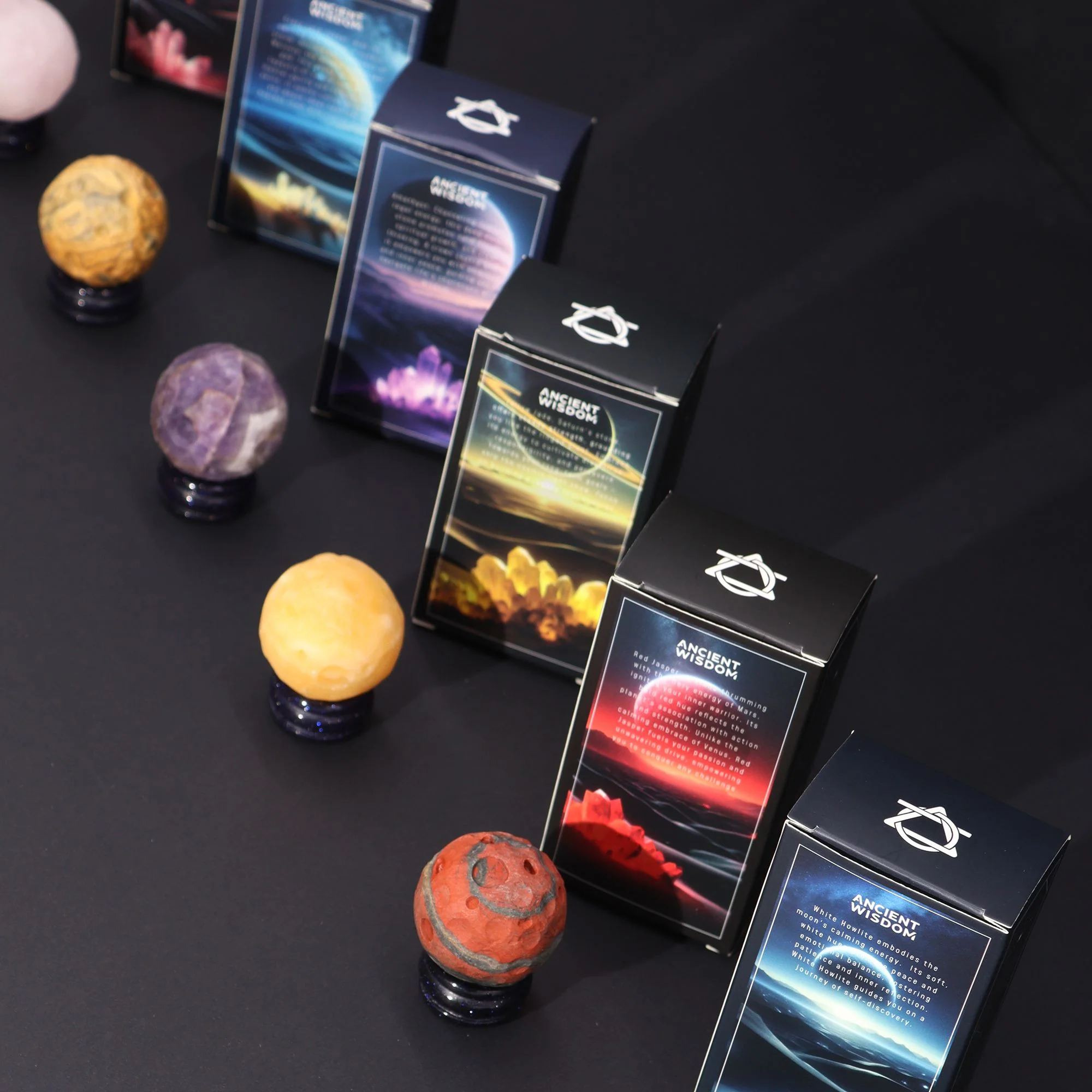 Planet Gemstones on Sola Goldstone Stand – Celestial Energy - Image 8