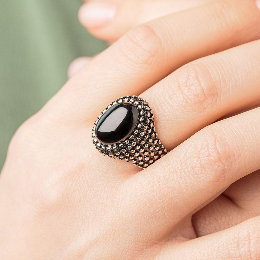 Protection Obsidian Gemstone Ring - Image 2