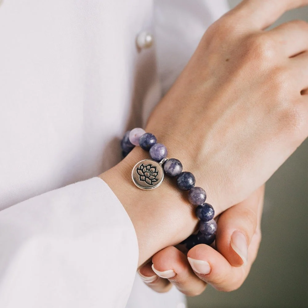 Purple Lepidolite Crystal Charm Bracelet - Image 2