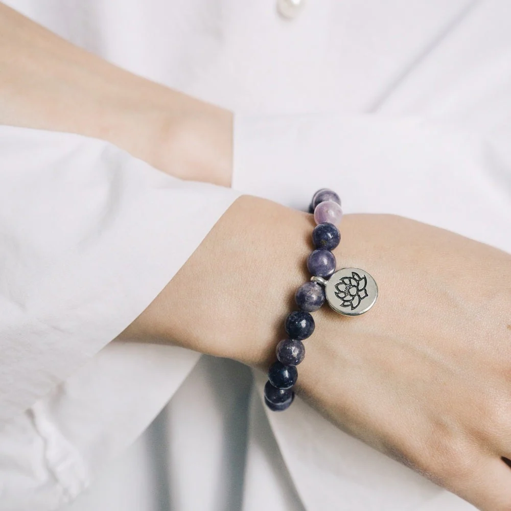 Purple Lepidolite Crystal Charm Bracelet - Image 3