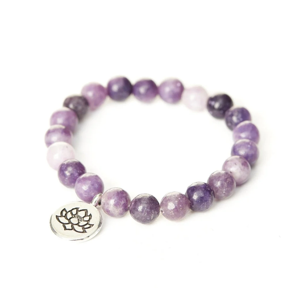 Purple Lepidolite Crystal Charm Bracelet - Image 4