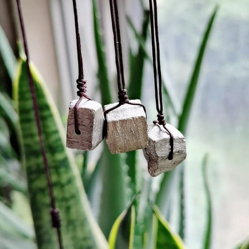 Pyrite Crystal Necklace Pendant - Image 3