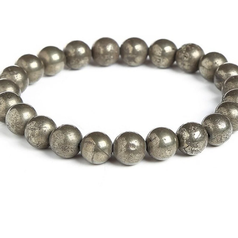 Pyrite Stone Bead Bracelet - Image 3