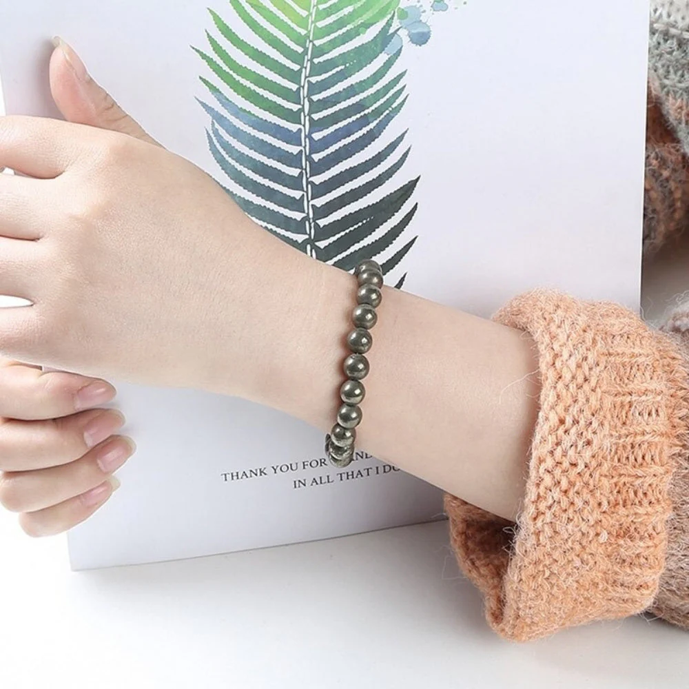 Pyrite Stone Bead Bracelet - Image 4